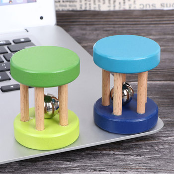 1Pc Colorful Wooden Baby Rattle Toy Hand Shake Bell Educational Toy Kid Gift Gripping Rattle Handbell